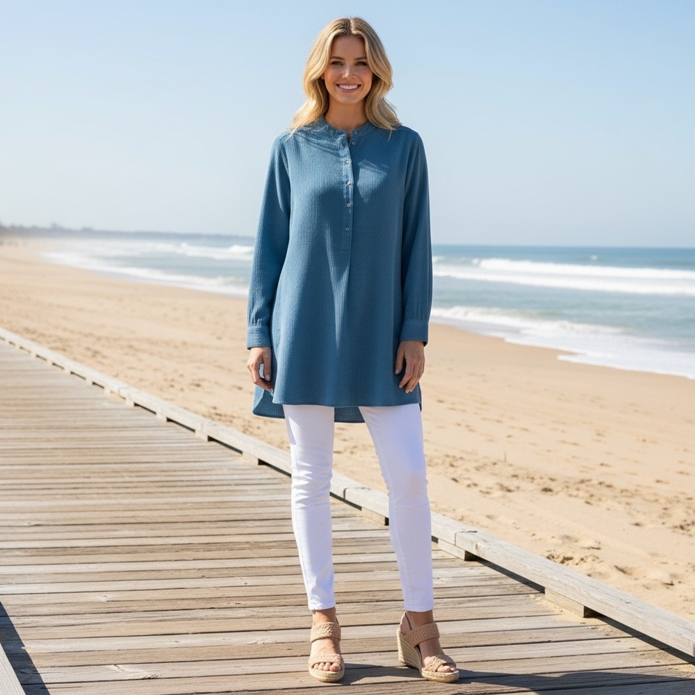 NWT Nic + Zoe Women’s Garden Tunic Spring Casual Classic 100% Cotton Lightweight